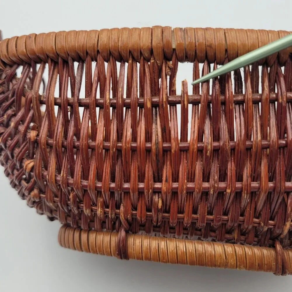 Vintage Wicker Duck Goose Basket Wood Beak 8